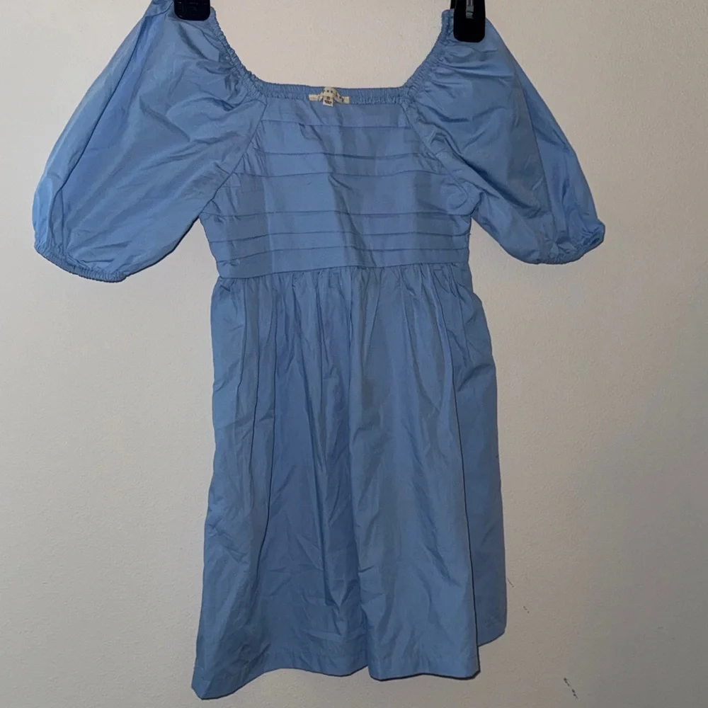 Copper Key Sz S Blue Girl’s Margo Dress Square neck Puff short‎ sleeves Sz S